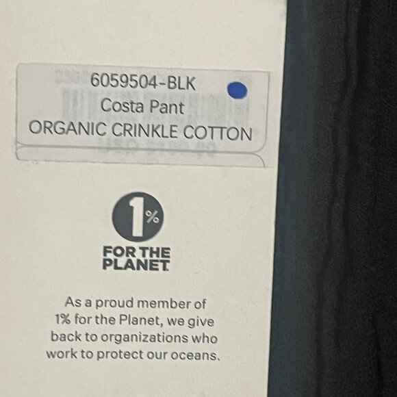 NWT VITAMIN A  Costa Black Beach Pants Organic Crinkle Cotton Size Small - Picture 7 of 9